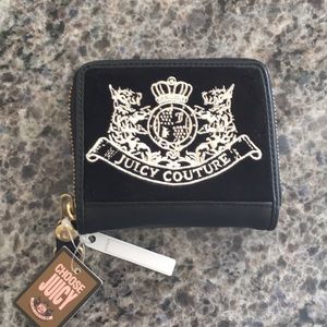 Juicy Couture 'Scottie' Velour French Wallet Black